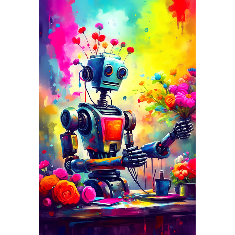 Πίνακας σε καμβά Robot artist